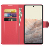 Google Pixel 6      Pu Wallet Case    [Red]