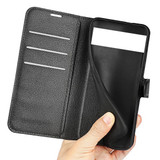 Google Pixel 6A      Pu Wallet Case    [Black]