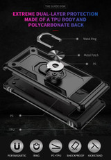 Google Pixel 6a      Military Armour Ring Case    Black