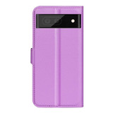 Google Pixel 6A      Pu Wallet Case    [Purple]