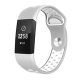 Fitbit Charge 3      Silicone Strap   Silver/White