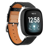 Fitbit Versa 3      PU Leather Strap   Black