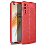 OnePlus Nord      Leather Texture Case    Red