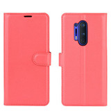 Oneplus 8 Pro      Pu Wallet Case    [Red]