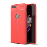 OnePlus 5      Leather Texture Case    Red