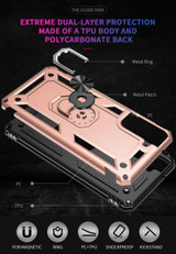 Samsung Galaxy S21 FE 5G      Military Armour Ring Case    RoseGold