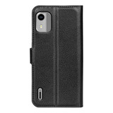 Nokia C12      Pu Wallet Case    [Black]