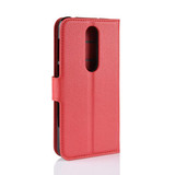 Nokia 6.1 Plus (X6)      Pu Wallet Case    [Red]