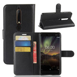 Nokia 6.1      Pu Wallet Case    [Black]