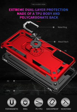 Samsung Galaxy S21 FE 5G      Military Armour Ring Case    Red