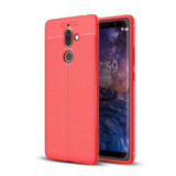 Nokia 7 Plus Leather Texture Case Red