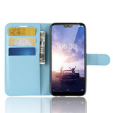 Nokia 6.1 Plus (X6)      Pu Wallet Case    [Lightblue]