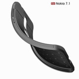 Nokia 7.1 Leather Texture Case Grey