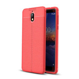 Nokia 3.1 Leather Texture Case Red