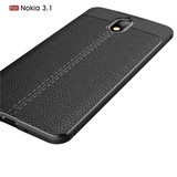 Nokia 3.1 Leather Texture Case Red