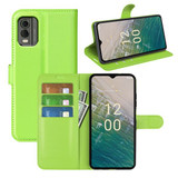 Nokia C32      Pu Wallet Case    [Green]