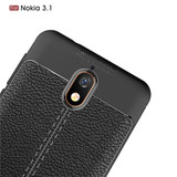 Nokia 3.1 Leather Texture Case Grey
