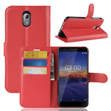 Nokia 3.1      Pu Wallet Case    [Red]