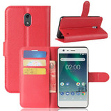 Nokia 2      Pu Wallet Case    [Red]