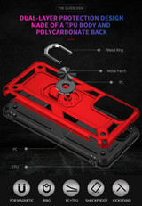 Xiaomi Poco M4 Pro 5G Military Armour Ring Case Red