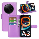 Xiaomi Redmi A3      Pu Wallet Case    [Purple]