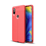 Xiaomi Mi Mix 3 Leather Texture Case Red