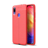 Xiaomi Redmi Note 7 Leather Texture Case Red