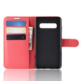 Galaxy S10 Plus      Pu Wallet Case    [Red]