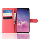 Galaxy S10 Plus      Pu Wallet Case    [Red]