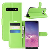 Galaxy S10 Plus      Pu Wallet Case    [Green]