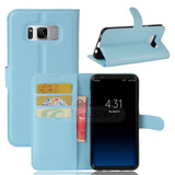 Galaxy S8 Plus      Pu Wallet Case    [Lightblue]