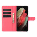 Galaxy S21 Ultra      Pu Wallet Case    [Red]