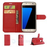 Galaxy S7      Pu Wallet Case    [Red]