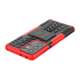 Samsung Galaxy S21 Ultra      Heavy Duty Case    Red
