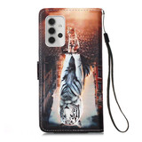 Samsung Galaxy A32 5G      Designer PU Case      Cat&Tiger