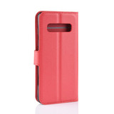 Galaxy S10      Pu Wallet Case    [Red]