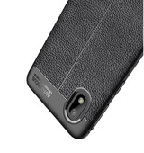 Samsung Galaxy A01 Core      Leather Texture Case    Black