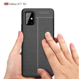 Samsung Galaxy A71 5G      Leather Texture Case    Black