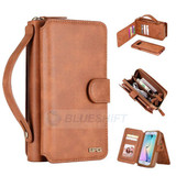 Samsung Galaxy S6 Edge      Deluxe Zipper Case    Brown