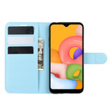 Galaxy A01      Pu Wallet Case    [Lightblue]