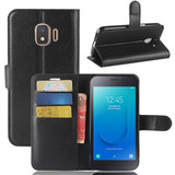 Galaxy J2 Core      Pu Wallet Case    [Black]