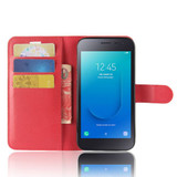 Galaxy J2 Core      Pu Wallet Case    [Red]