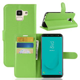 Galaxy J6      Pu Wallet Case    [Green]