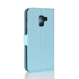 Galaxy A8 Plus 2018      Pu Wallet Case    [Lightblue]