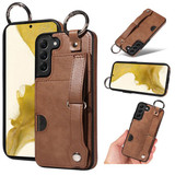 Samsung Galaxy S22+      Hand Strap PU Card Case    Brown