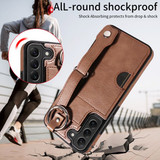 Samsung Galaxy S22+      Hand Strap PU Card Case    Brown