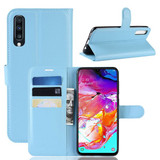 Galaxy A70      Pu Wallet Case    [Lightblue]
