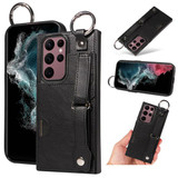 Samsung Galaxy S22 Ultra      Hand Strap PU Card Case    Black