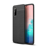 Samsung Galaxy S20      Leather Texture Case    Black