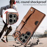 Samsung Galaxy S24 Ultra      Hand Strap PU Card Case    Brown